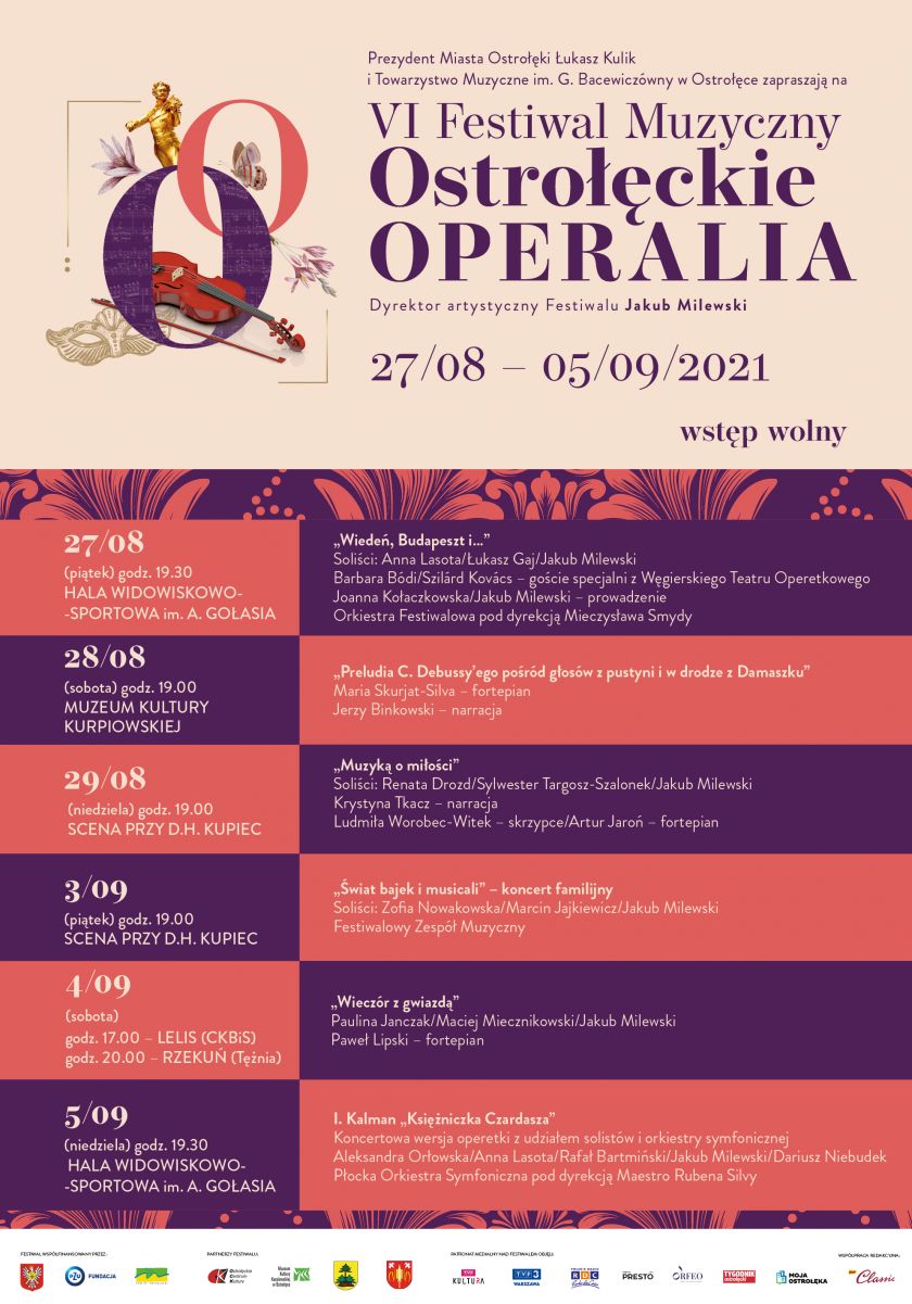 OSTROŁĘCKIE OPERALIA - koncert przeniesiony do Hali widowiskowo-sportowej im. A. Gołasia w Ostrołęce.