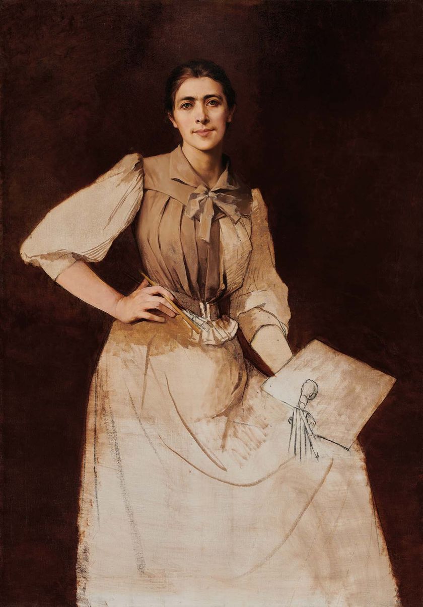 Anna Bilińska (1854–1893) „Autoportret niedokończony”, 1892, olej, płótno/Muzeum Narodowe w Warszawie, fot. Piotr Ligier, Muzeum Narodowe w Warszawie