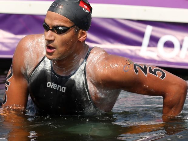 Oussama Mellouli tylko niewiele wyprzedził drugiego na mecie Thomasa Lurza (fot. Getty Images)
