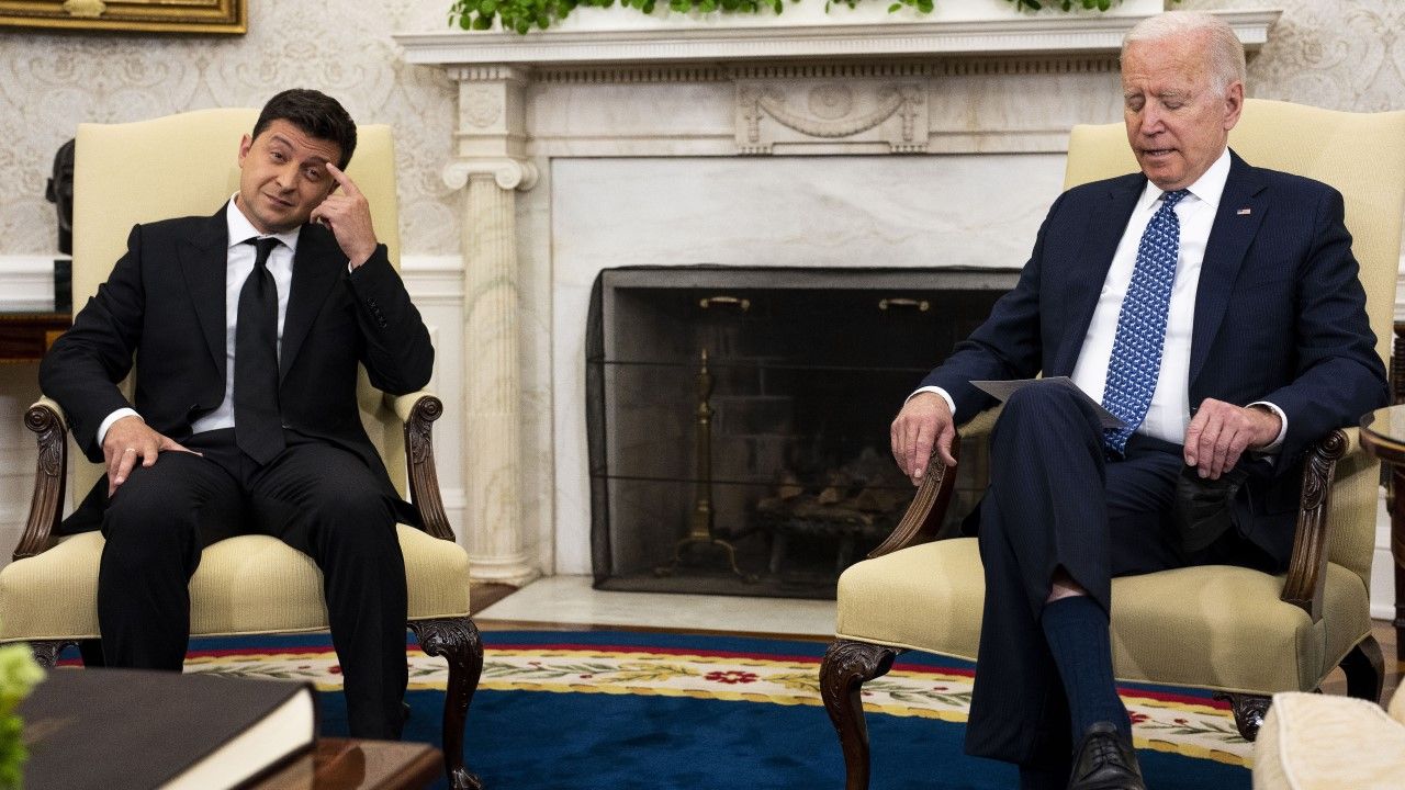 Spotkanie Zełenski - Biden w Białym Domu (fot. Doug Mills-Pool/Getty Images)