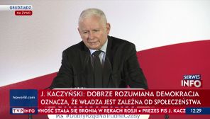 Jarosław Kaczyński podczas wizyty w Grudziądzu (fot. TVP Info)