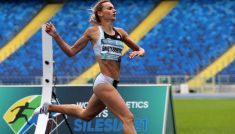 Justyna Święty-Ersetic na Stadionie Śląskim (fot. PAP)