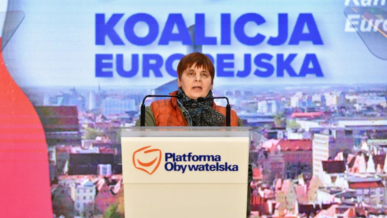 Janina Ochojska podczas konwencji Platformy Obywatelskiej (fot. PAP/Jan Karwowski)