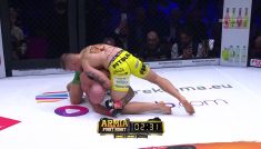 Armia Fight Night 8. Patryk Kaczmarczyk vs Adrian Kępa (66 kg) (fot. TVP)