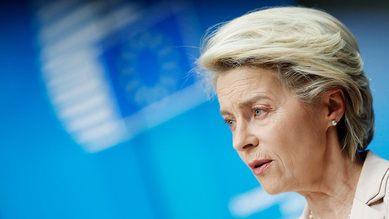 Mamy silną pozycję wobec Rosji – ocenia Ursula von der Leyen  (fot. PAP/EPA/JOHANNA GERON / POOL)