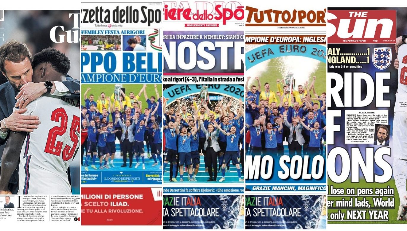 W mediach włoskich i brytyjskich panują zgoła odmienne nastroje po finale Euro 2020 (fot. Twitter)
