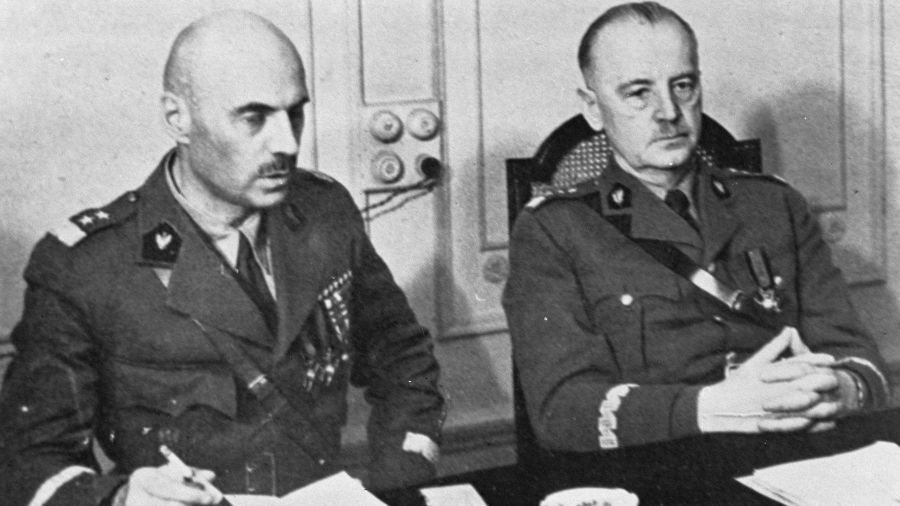Gen. Władysław Anders (z lewej) z gen. Władysławem Sikorskim. Fot.  PAP/Reprodukcja