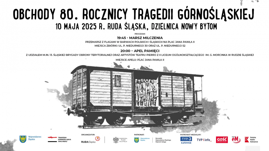 10 maja, o godz. 19.45 w Rudzie Śląskiej – Nowym Bytomiu rozpoczną się uroczystości upamiętniające ofiary Tragedii Górnośląskiej Fot. UM Ruda Śląska