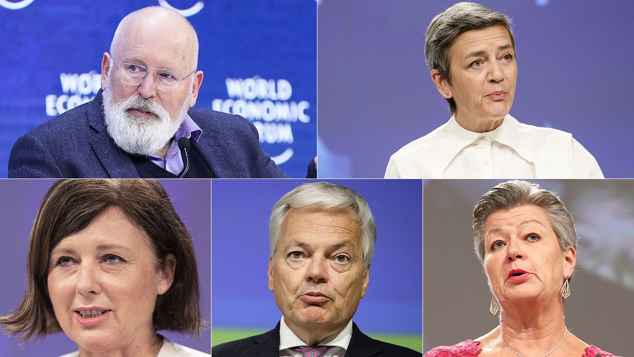 Piątka unijnych komisarzy przeciwko pieniądzom z KPO dla Polski (fot. Getty Images (5)