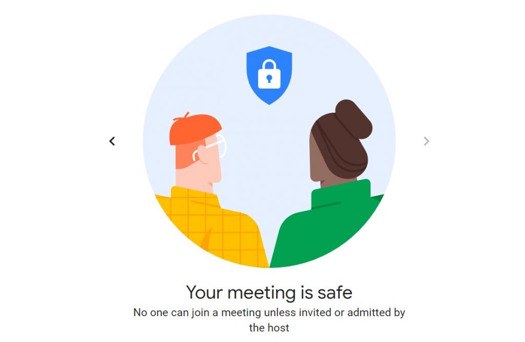 Выява са стартавай старонкі сэрвісу Google Meet