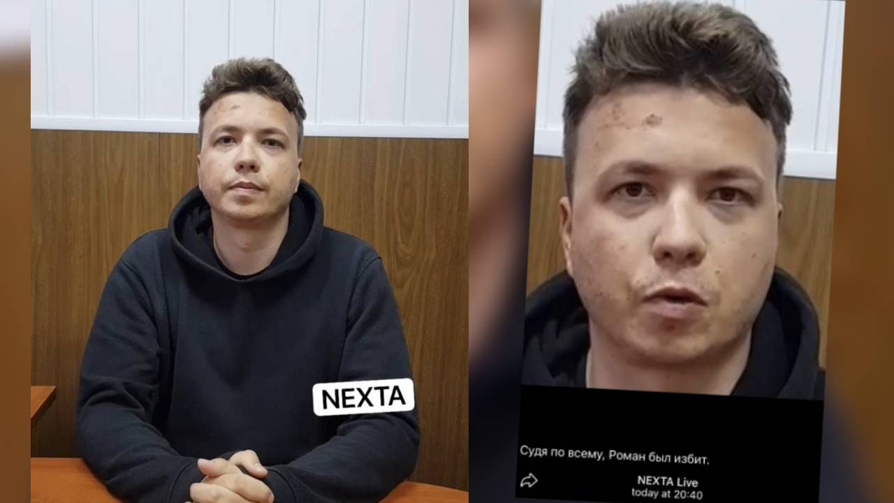 Raman Pratasiewicz przebywa w areszcie w Mińsku (fot. TT/Nexta) Raman Pratasiewicz przebywa w areszcie w Mińsku (fot. TT/Nexta)