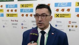 Robert Kalaber, selekcjoner reprezentacji Polski, przed ostatnim meczem MŚ Dywizji 1A (fot. TVP SPORT)