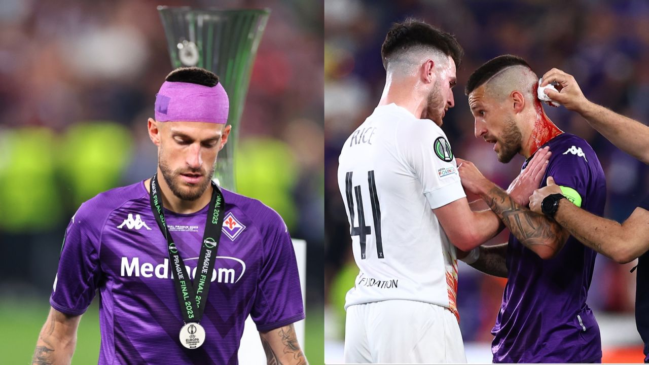 Po wybryku kibiców West Hamu mocno ucierpiał kapitan Fiorentiny, Cristiano Biraghi (fot. Getty)