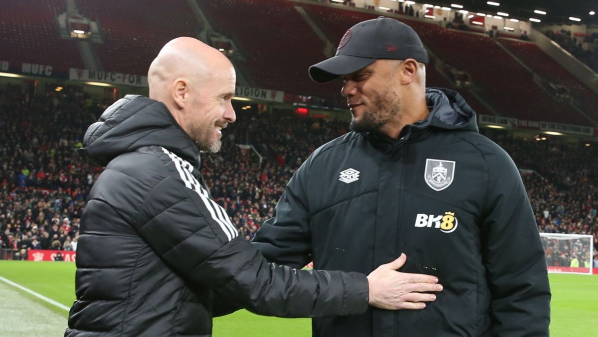 Erik ten Hag i Vincent Kompany (fot. Getty)