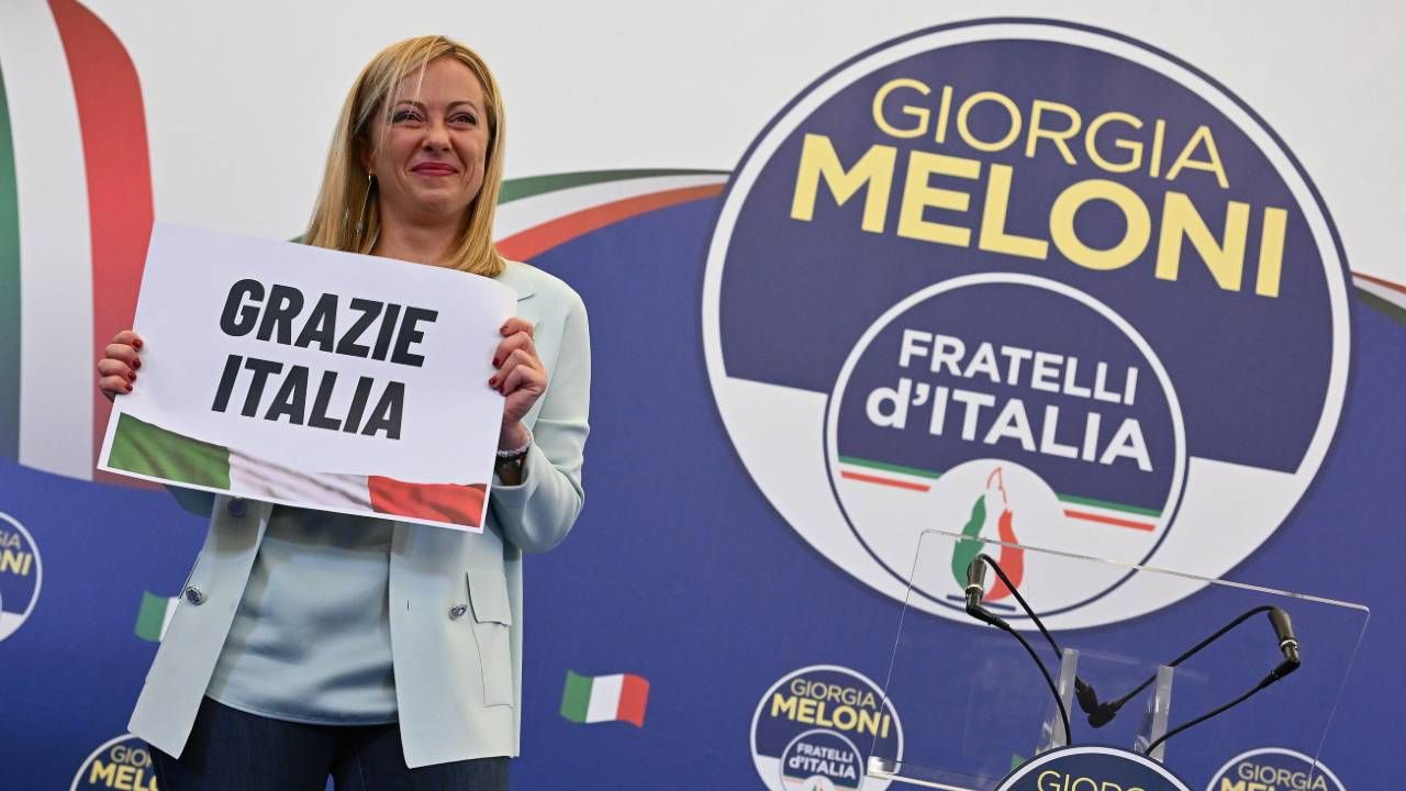 Giorgia Meloni poprowadziła Braci Włochów do wygranej w wyborach parlamentarnych (fot.PAP/EPA/ETTORE FERRARI)