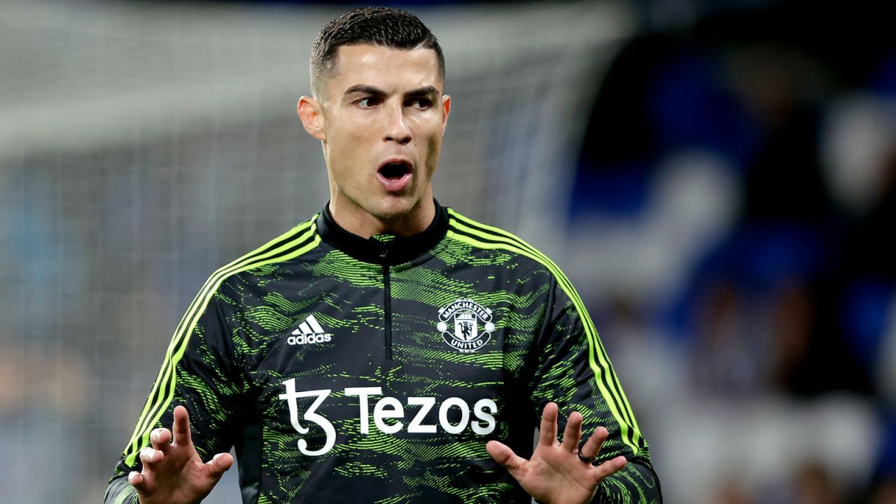 Cristiano Ronaldo na rozgrzewce przed meczem Manchesteru United (fot. Getty)