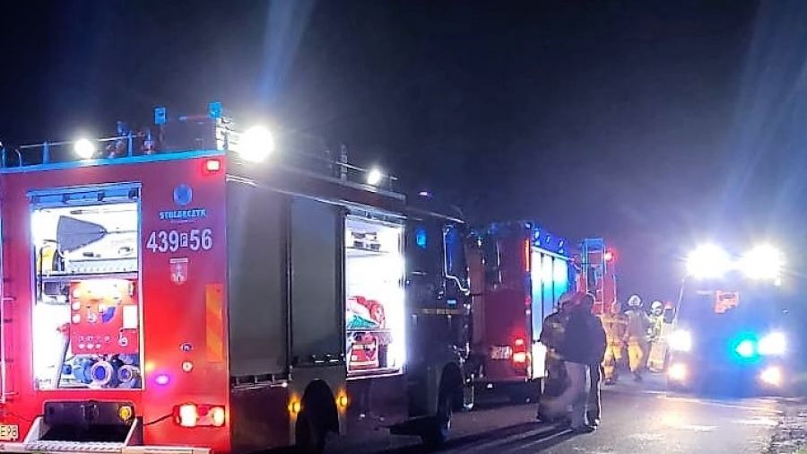 Makabryczny wypadek (fot. OSP Pogorzela)