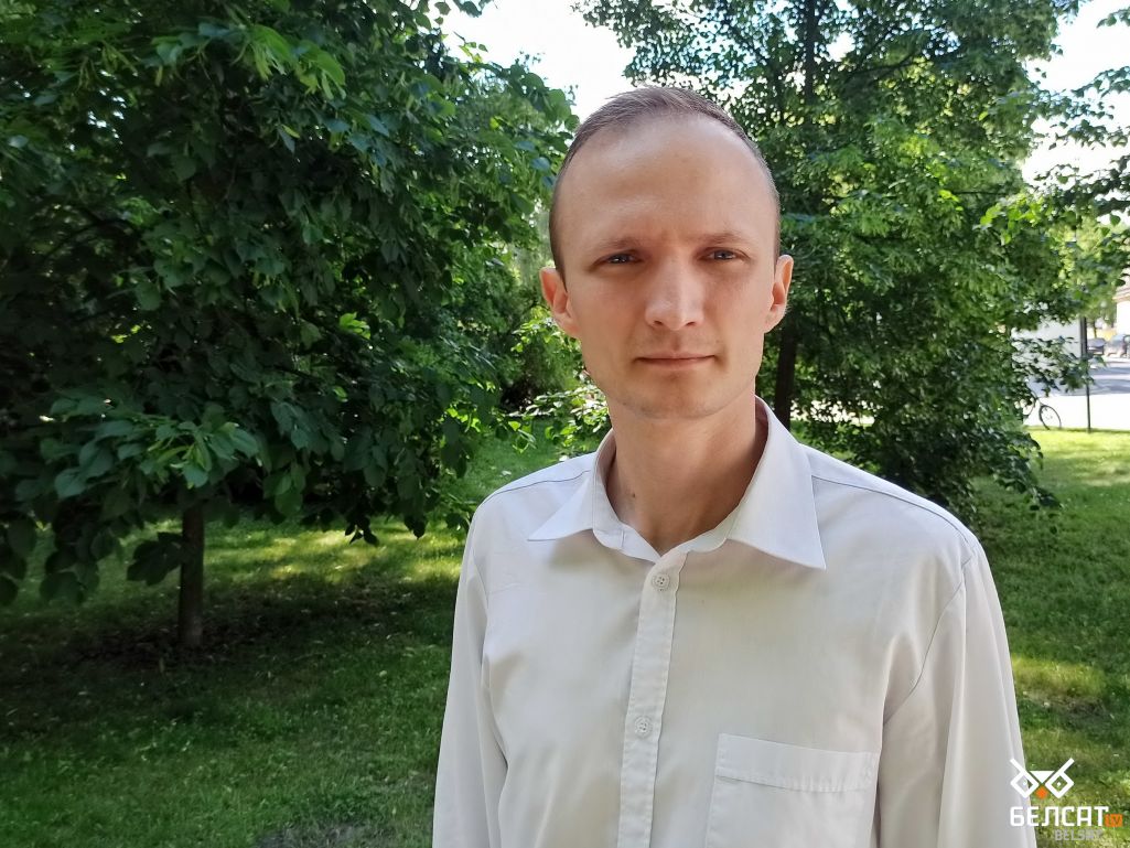 Яўген Дудкін, кіраўнік суполкі БХД у Варшаве. 11 чэрвеня 2022 года. (Фота: Белсат)