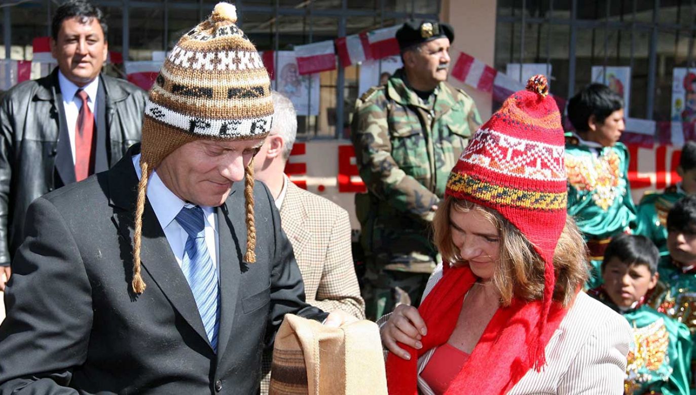 Były premier RP Donald Tusk z żoną Małgorzatą podczas wizyty w Peru (fot. arch. PAP/Radek Pietruszka)