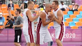 Reprezentacja Łotwy w koszykówce 3x3 (fot. Getty Images) Reprezentacja Łotwy w koszykówce 3x3