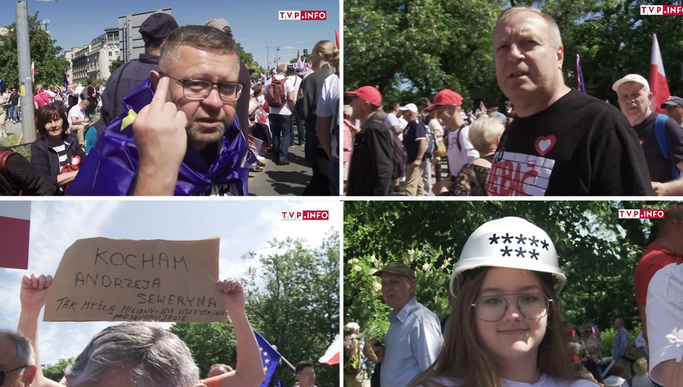 „Milion ludzi wesołych tutaj jest i to nam się podoba” (fot. TVP Info)