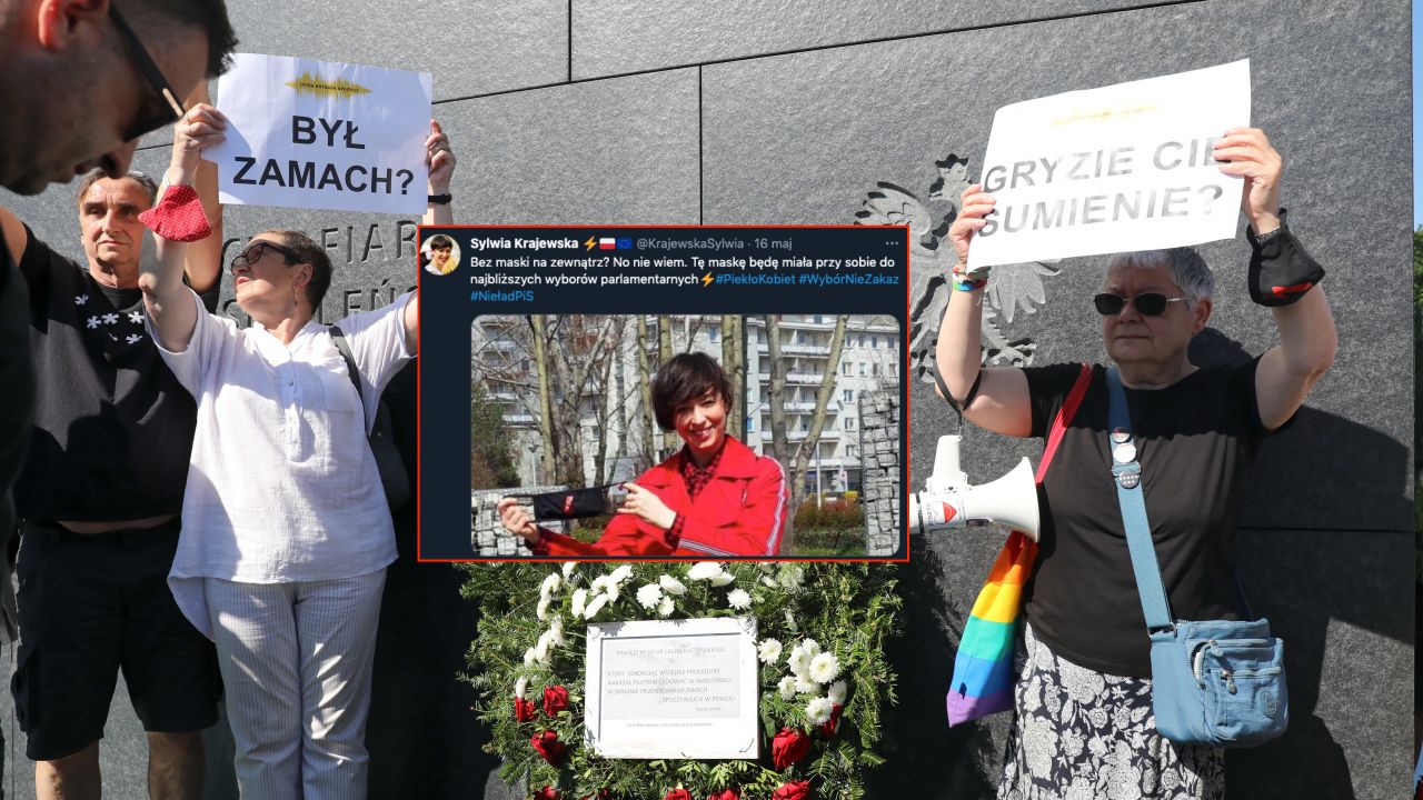 Pikieta podczas uroczystości pod pomnikiem Ofiar Tragedii Smoleńskiej na pl. Piłsudskiego w Warszawie (fot. PAP/Albert Zawada) Pikieta podczas uroczystości pod pomnikiem Ofiar Tragedii Smoleńskiej na pl. Piłsudskiego w Warszawie (fot. PAP/Albert Zawada)
