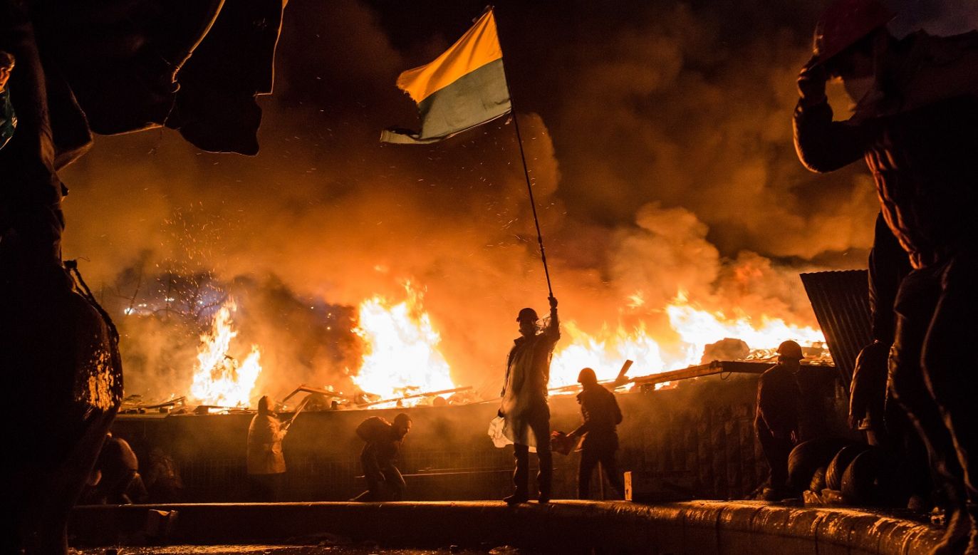 Independence Square, known as Maidan, protest on February 19, 2014 in Kyiv, Ukraine. Photo: Brendan Hoffman/Getty Images