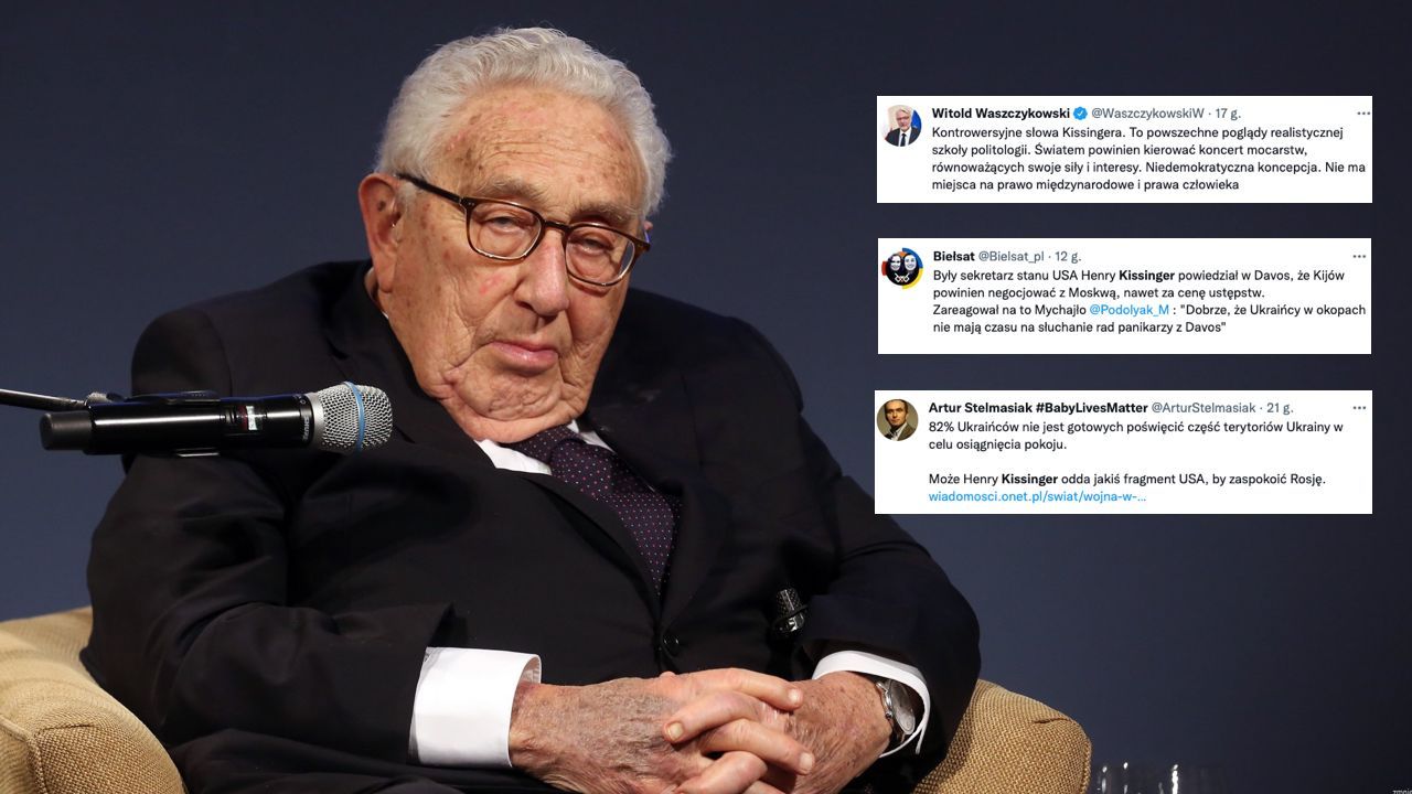 Henry Kissinger przemawiał na forum Davos (fot. Adam Berry/Getty Images, Twitter.com)
