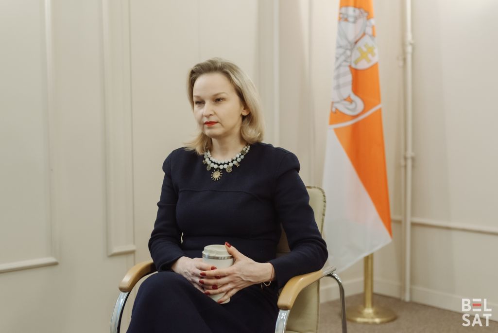 Аліна Коўшык, прадстаўніца па нацыянальнаму адраджэнні Аб’яднанага пераходнага кабінета. Варшава, Польшча. 15 лютага 2024 года. (Фота: Міра Ляселішская / Белсат)
