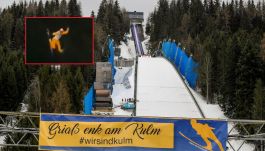 MŚ na Kulm 1986 obfitowały w przerażające upadki... (fot. Getty) MŚ na Kulm 1986 obfitowały w przerażające upadki... (fot. Getty)
