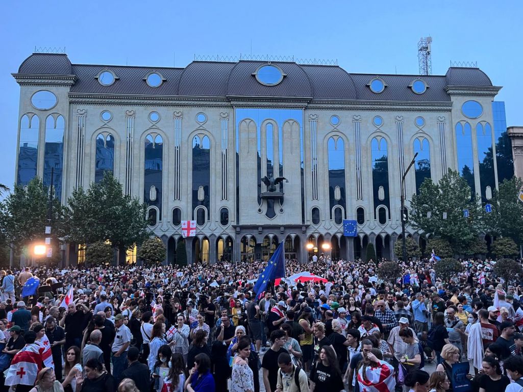 Пратэсты ў Грузіі. (Фота: newsgeorgia.ge)