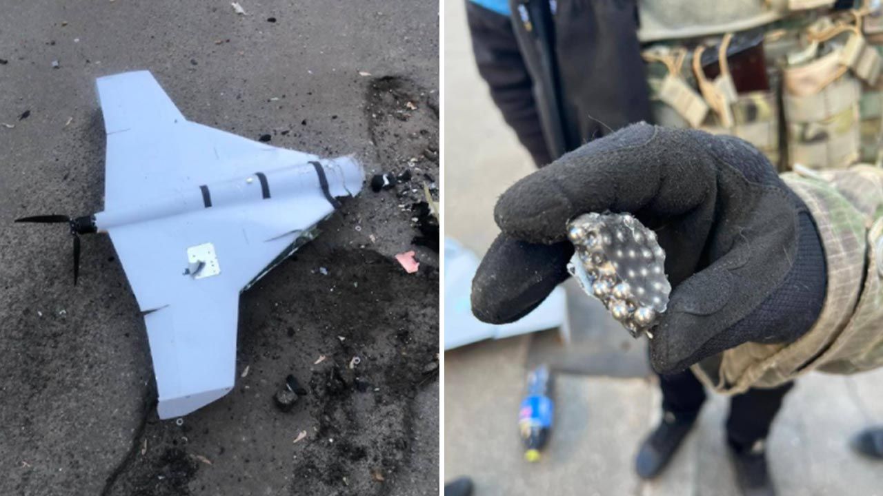 Dron nafaszerowany był materiałami wybuchowymi (fot. Telegram/Pravda Gerashchenko)