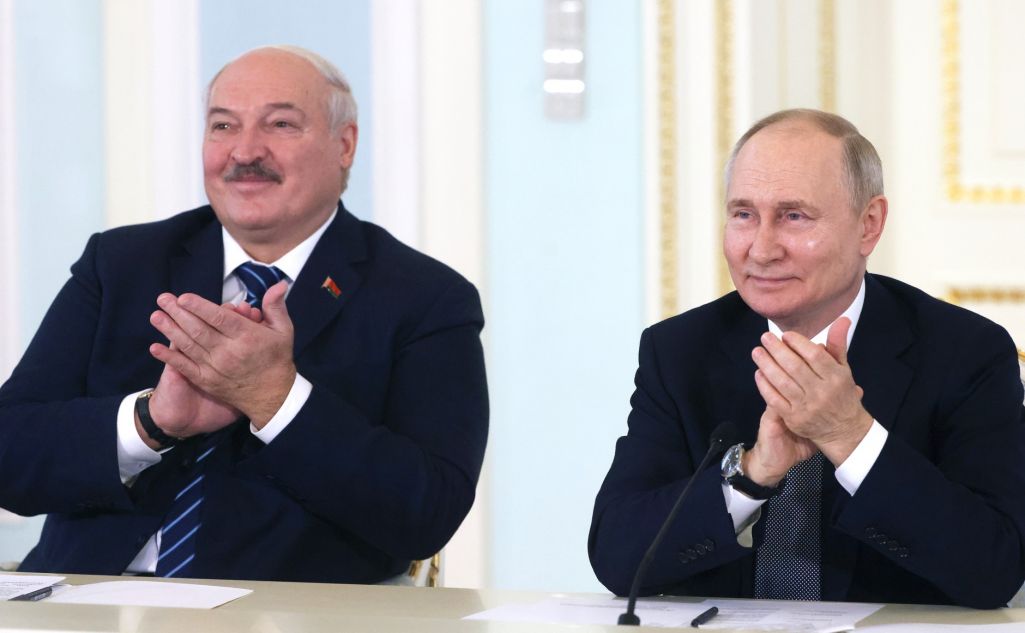 Аляксандр Лукашэнка і Уладзімір Пуцін (Фота: Константин Завражин / Kremlin.ru)
