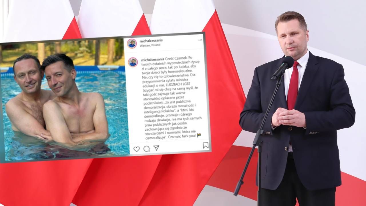 Michał Cessanis obraził ministra edukacji (fot. PAP/Tomasz Gzell/Instagram)