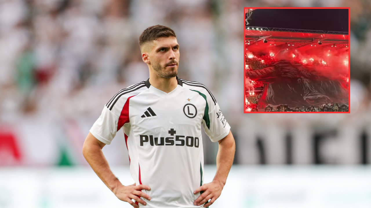 Kibice Legii Warszawa przygotowali efektowną oprawę przed meczem z Realem Betis (fot. Getty/X)
