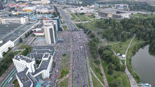 Акцыя супраць фальсіфікацыі прэзідэнцкіх выбараў. Менск, Беларусь. 30 жніўня 2020 года. Фота: Getty Images