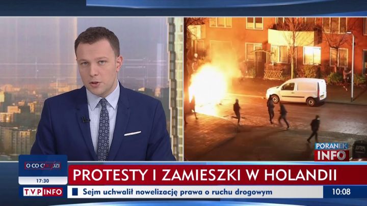 Holandia Brutalne Protesty Starcia Z Policja Spalone Radiowozy Godzina Policyjna Zamieszki Tvp Info Tvp Info
