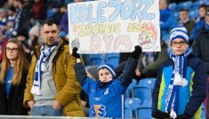 PKO Ekstraklasa. Kibice Lecha podczas meczu z Rakowem (fot. PAP)