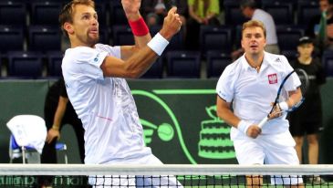 Łukasz Kubot i Marcin Matkowski (fot. PAP/Marcin Bielecki)
