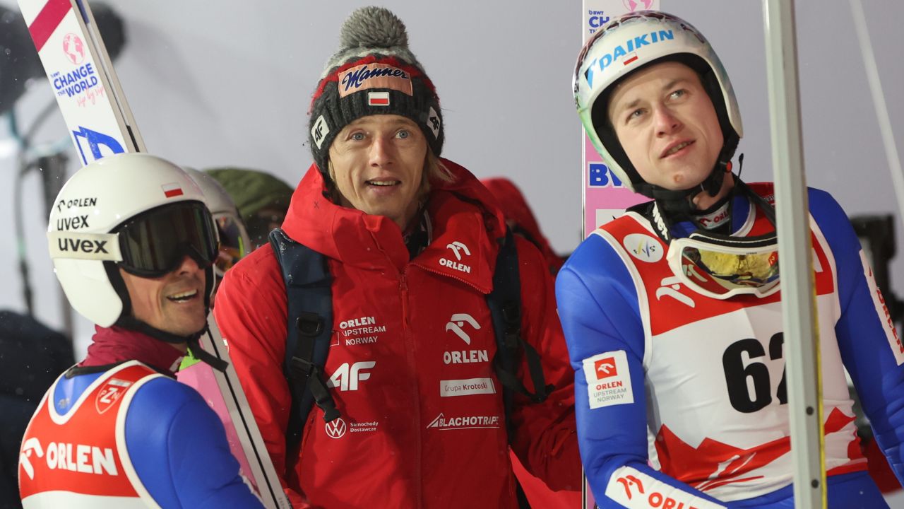 Piotr Żyła, Dawid Kubacki i Aleksander Zniszczoł (fot. PAP)