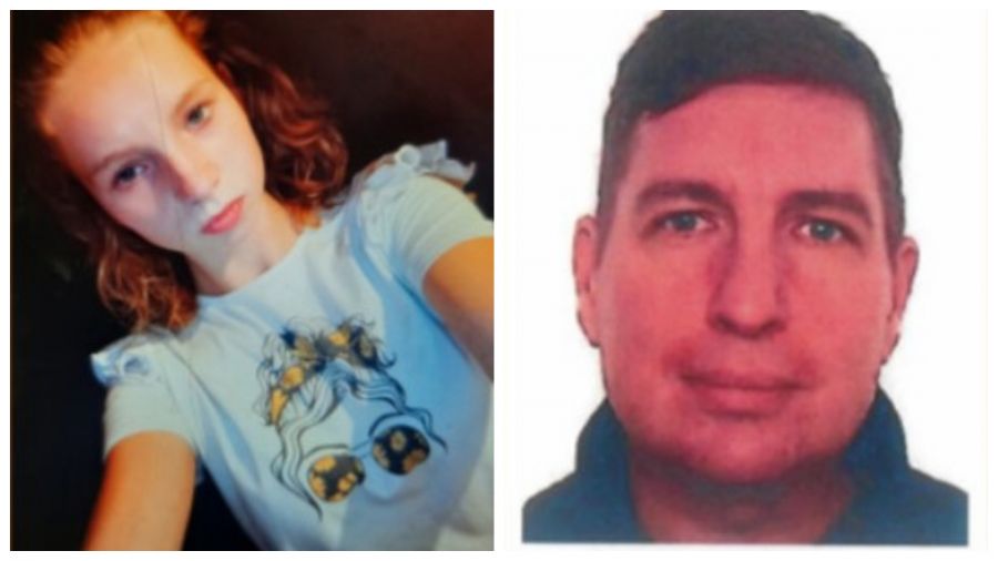 Bydgoska policja poszukuje 14-letniej Nikoli Lemke i 48-letniego Wojciecha Jankowskiego (fot. Bezpieczna Bydgoszcz)
