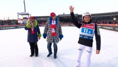 Anze Laniszek (najbardziej od prawej) (fot. TVP)