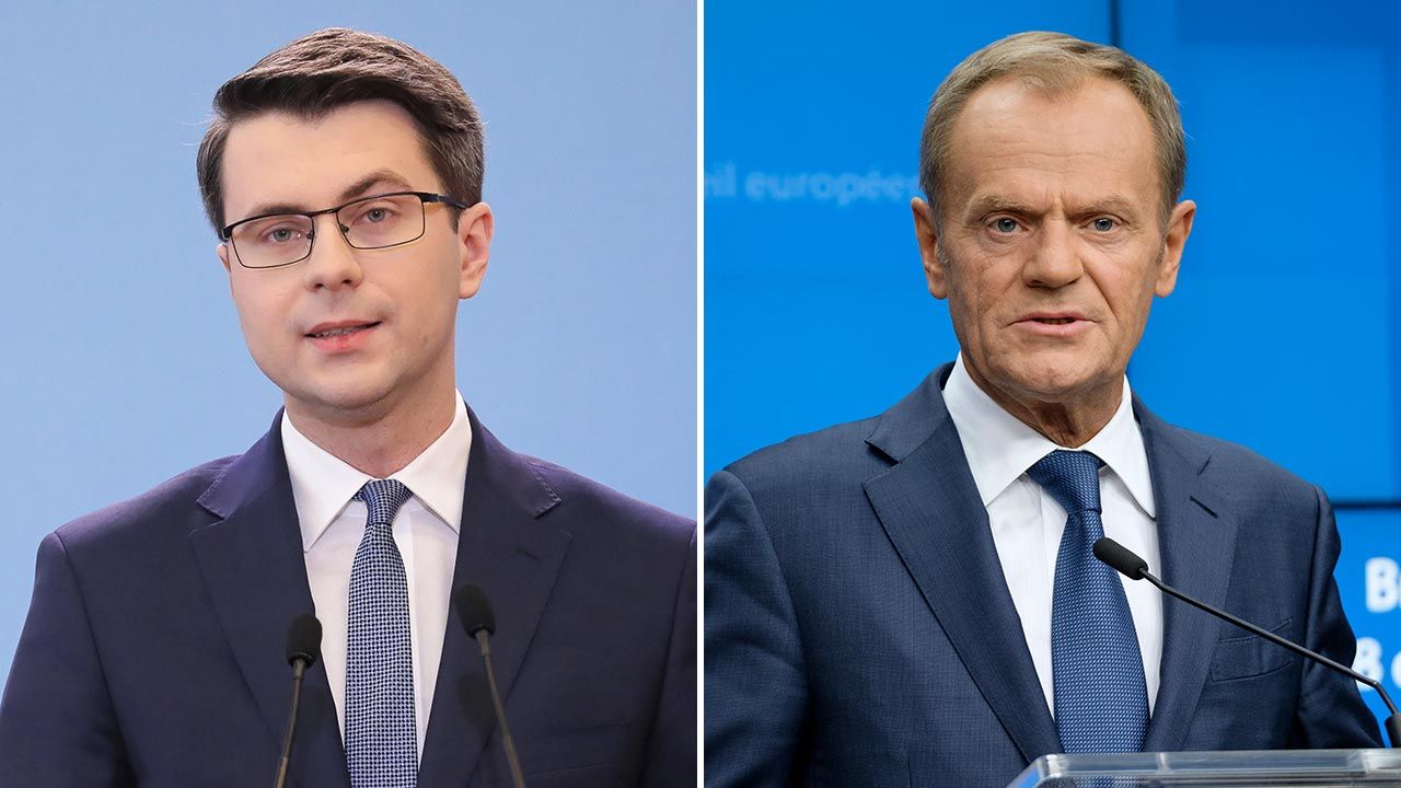 Rzecznik rządu Piotr Müller odpowiedział na słowa Donalda Tuska na temat prezesa PKN Orlen (fot. PAP/Paweł Supernak; Thierry Monasse/Getty Images)) Rzecznik rządu Piotr Müller odpowiedział na słowa Donalda Tuska na temat prezesa PKN Orlen (fot. PAP/Paweł Supernak; Thierry Monasse/Getty Images))