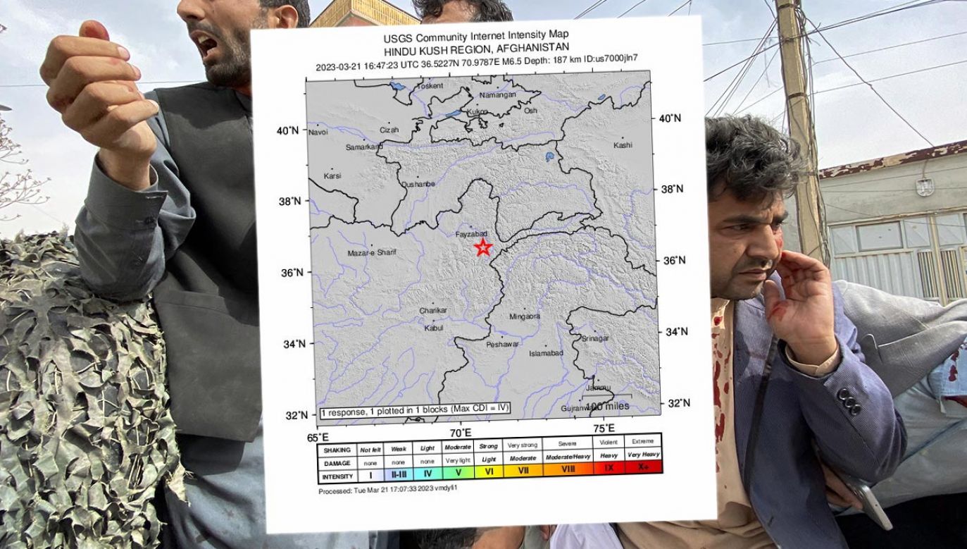 Trzęsienie ziemi w Hindukuszu (fot. PAP/EPA/STRINGER; PAP/EPA/USGS HANDOUT)