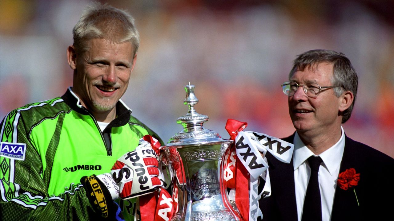 Peter Schmeichel i sir Alex Ferguson (fot. Getty Images)