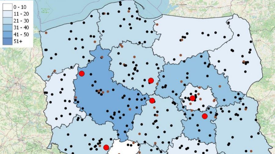 Policja, mapa wypadków, wakacje 2025 (fot. policja)