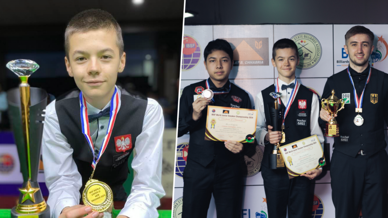Michał Szubarczyk został mistrzem świata U21 w snookerze (fot. profil Facebook/archiwum Kamil Szubarczyk)