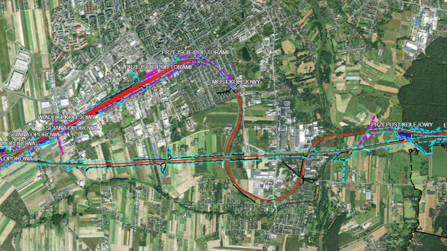 Kalisz: CPK,  linia „Y” , bypass, mapa, konsultacje z mieszkańcami (fot. CPK/Screenshot)