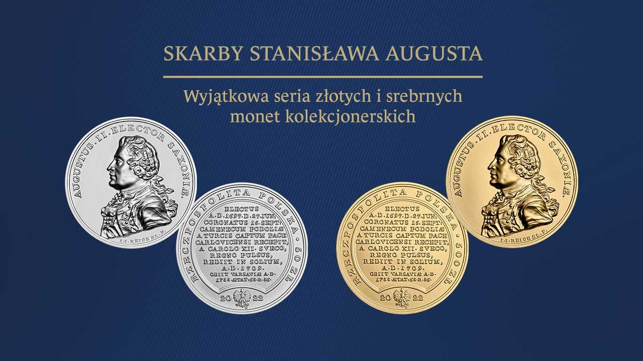 Kolekcjonerskie monety z podobizną Augusta II Mocnego (fot. NBP)