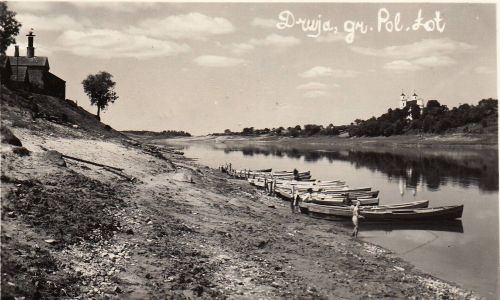Druja, rzeka Dźwina przed 1939 rokiem. Fot. Wikimedia/ Biblioteka białoruska i Francis Skaryna Museum w Londynie